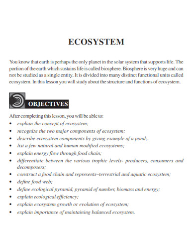 ecosystem sample