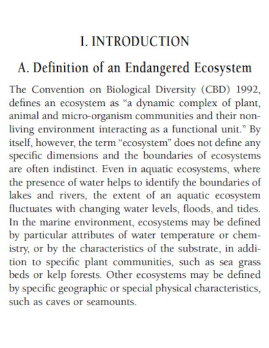 endangered ecosystem