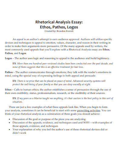ethos rhetorical analysis essay 