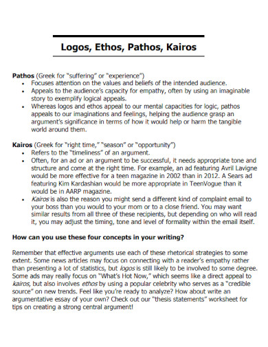 ethos argumentative essay