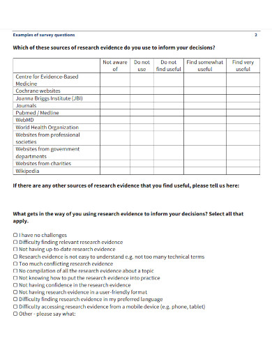 Survey Question - Examples, PDF | Examples