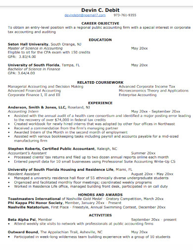 experience resume samples 