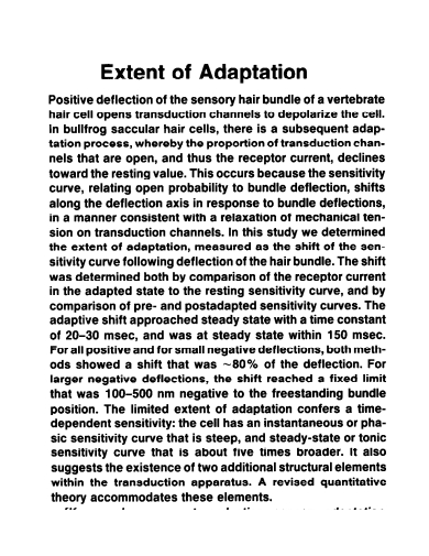 extent of adaptation