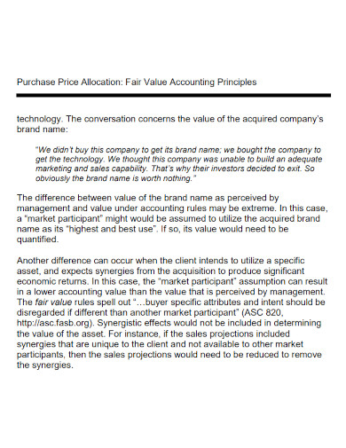 fair value accounting principles