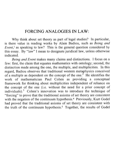 forcing analogies in law
