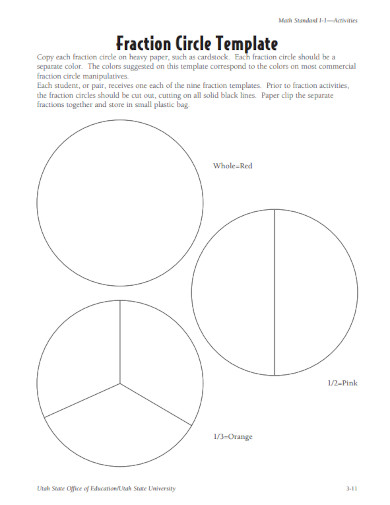 fraction circle template 