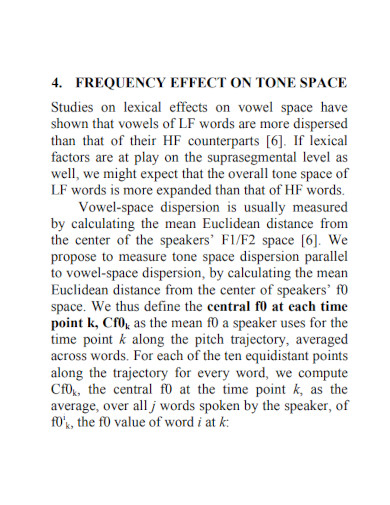 frequency effect on tone