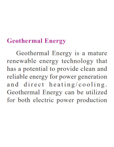 geo thermal energy