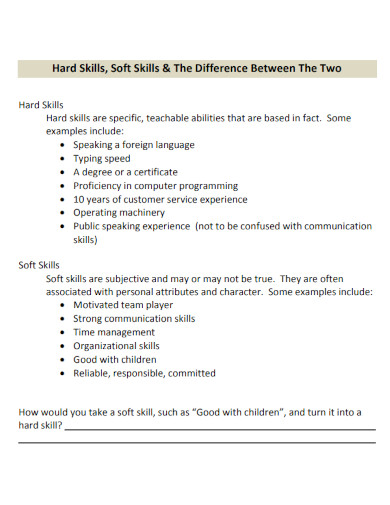 hard skills soft skills differences