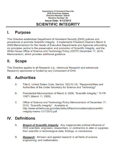 homeland security directive template