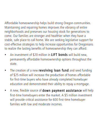 homeownership one pager