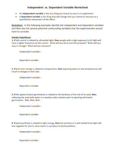 Independent Variable Examples PDF Independent Variable Examples PDF