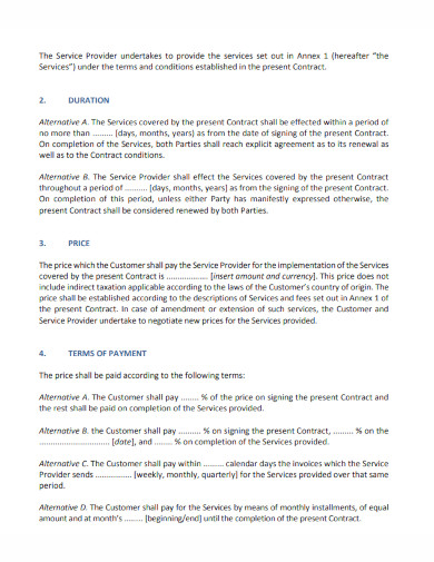 international services business contract template 