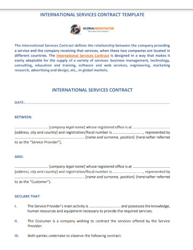 international services contract template