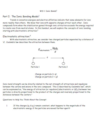 ionic bond model example