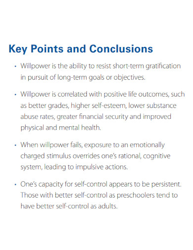 key points and conclusions
