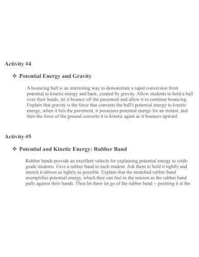 kinetic energy activity