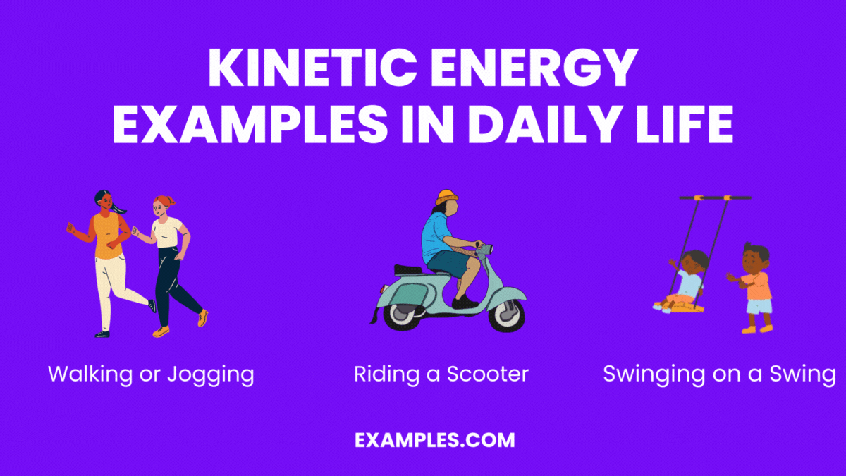 kinetic energy examples in daily life