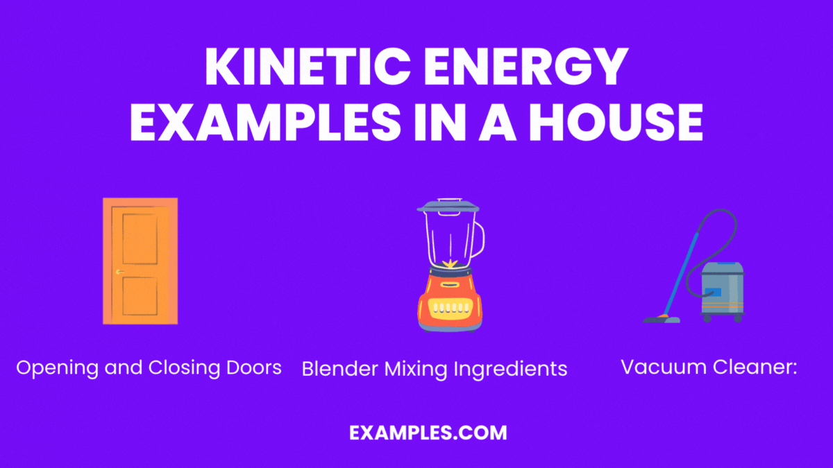 kinetic energy examples in a house