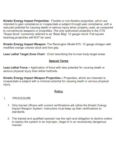 kinetic energy impact weapons