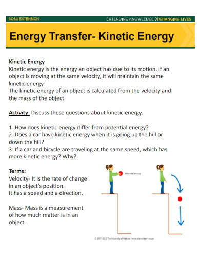 kinetic energy transfer