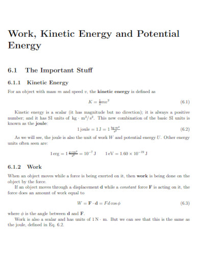 kinetic energy and potential energy