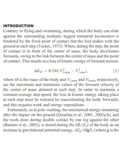 kinetic energy in human walking