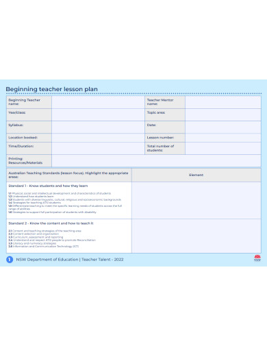lesson observation template
