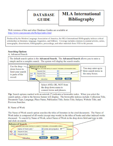 mla international bibliography example