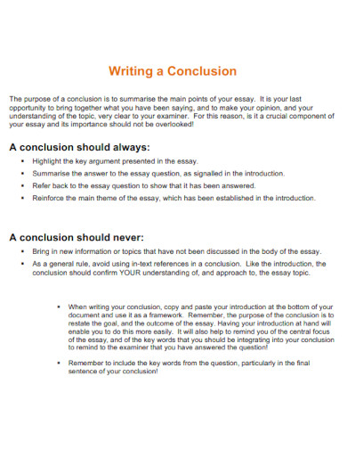 main points of conclusion