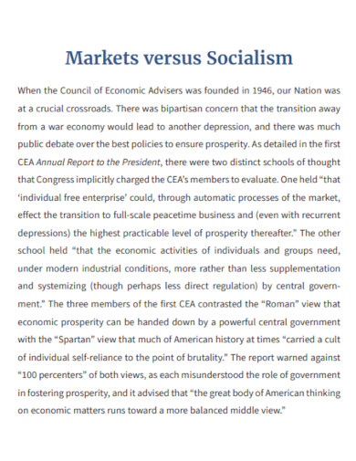 markets versus socialism