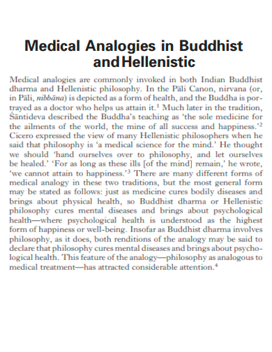 medical analogies in buddhist and hellenistic