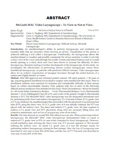 medical student abstract