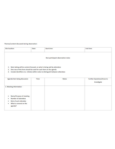 meeting observation template