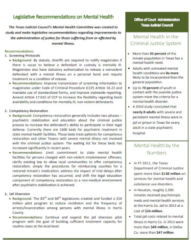 mental health committee one pager