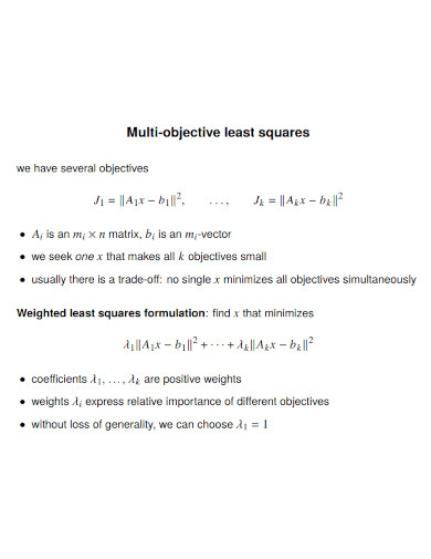 multi objective least squares