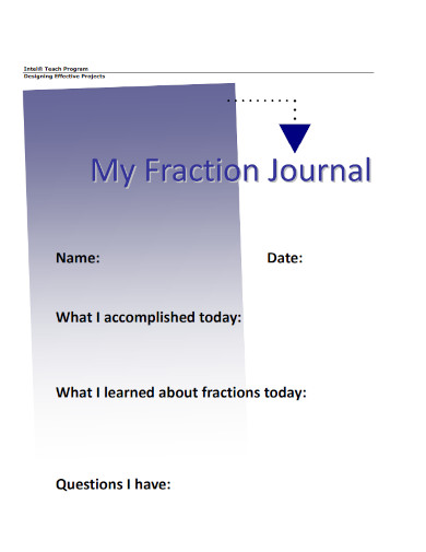 my fraction journal template 