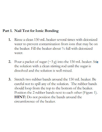 nail test for ionic bonding