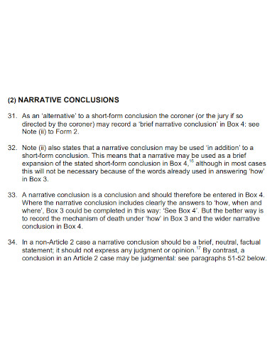 narrative conclusions