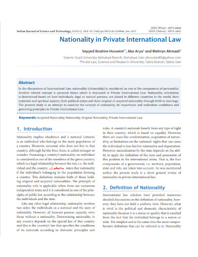 nationality in private international law
