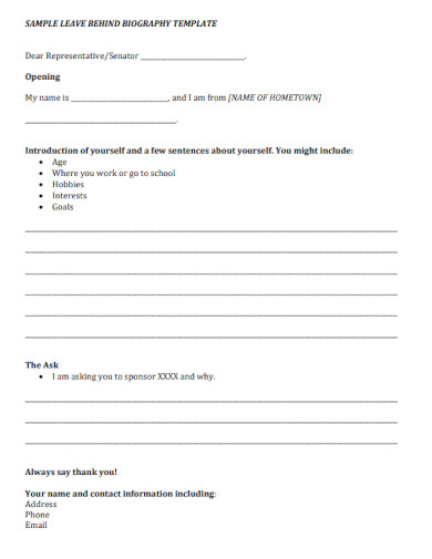 one pager form