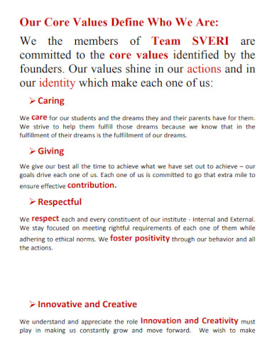 our core values in pdf
