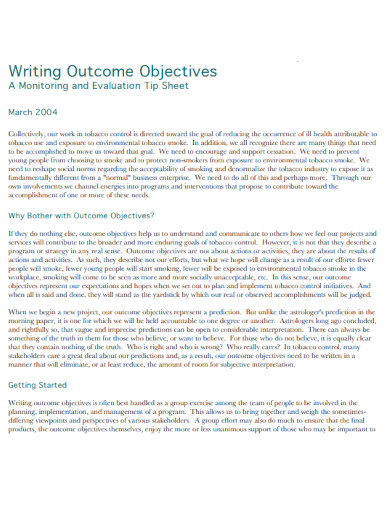 outcome objective