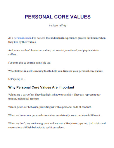 personal core values1