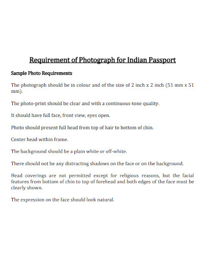 photograph for indian passport