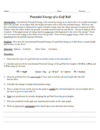 potential energy ball