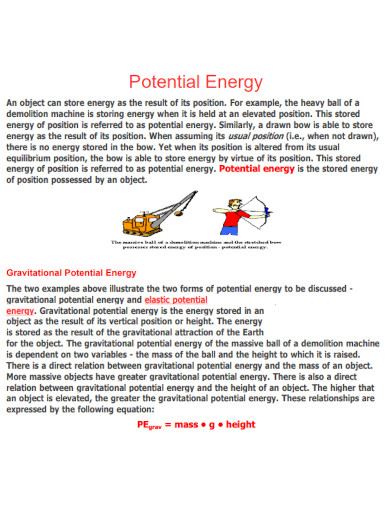 potential energy example