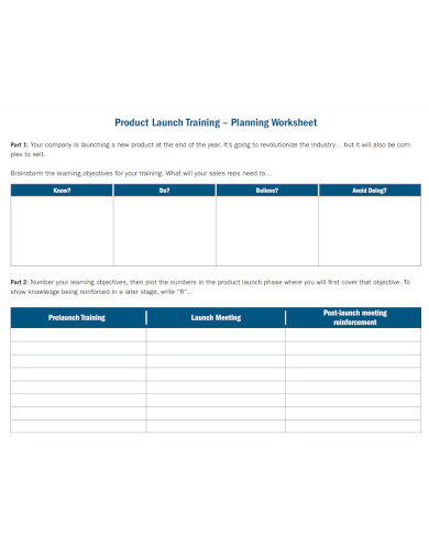 product launch training template