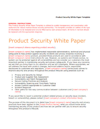 product security white paper template