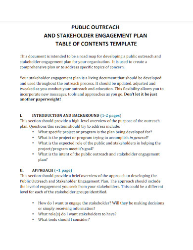 public outreach stakeholder engagement plan 